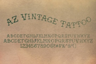 AZ Vintage Tattoo Typeface: Retro Serif Fonts for Bold Branding