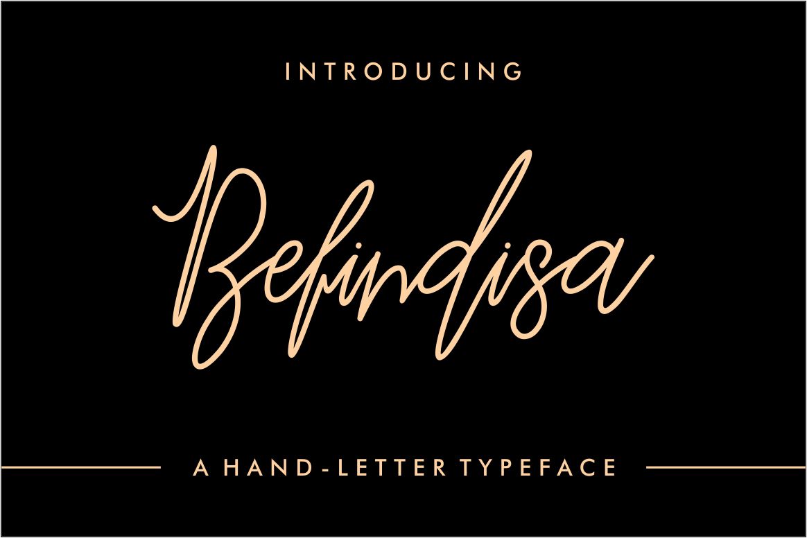 Befindisa Font: A Hand-Lettered Script for Elegant Branding and Promo Campaigns