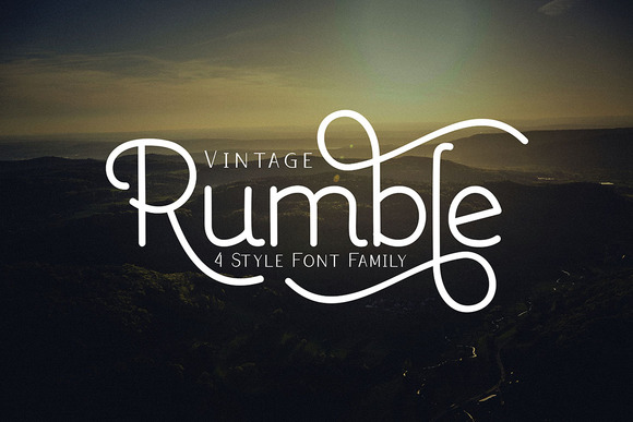 Rumble Family: A Romantic Monoline Typeface for Handmade Brands